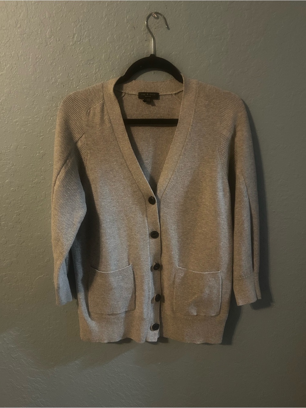 Rag & Bone New York Heather Gray V-Neck Cardigan Sweater